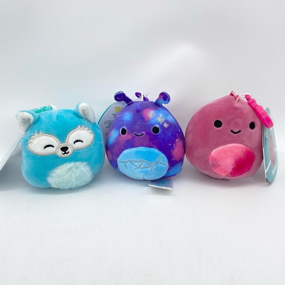 NWT Squishmallow Clip Dabney, Piaxa, and Poleena Plush Lot - Picture 2 of 9